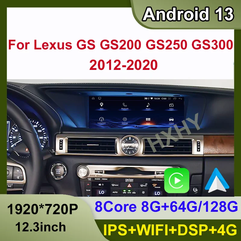 Android 13 8+128G Wireless For Lexus GS 200 250 300 350 450 2012-2020 Auto Carplay Car Dvd Player Navigation Multimedia Stereo