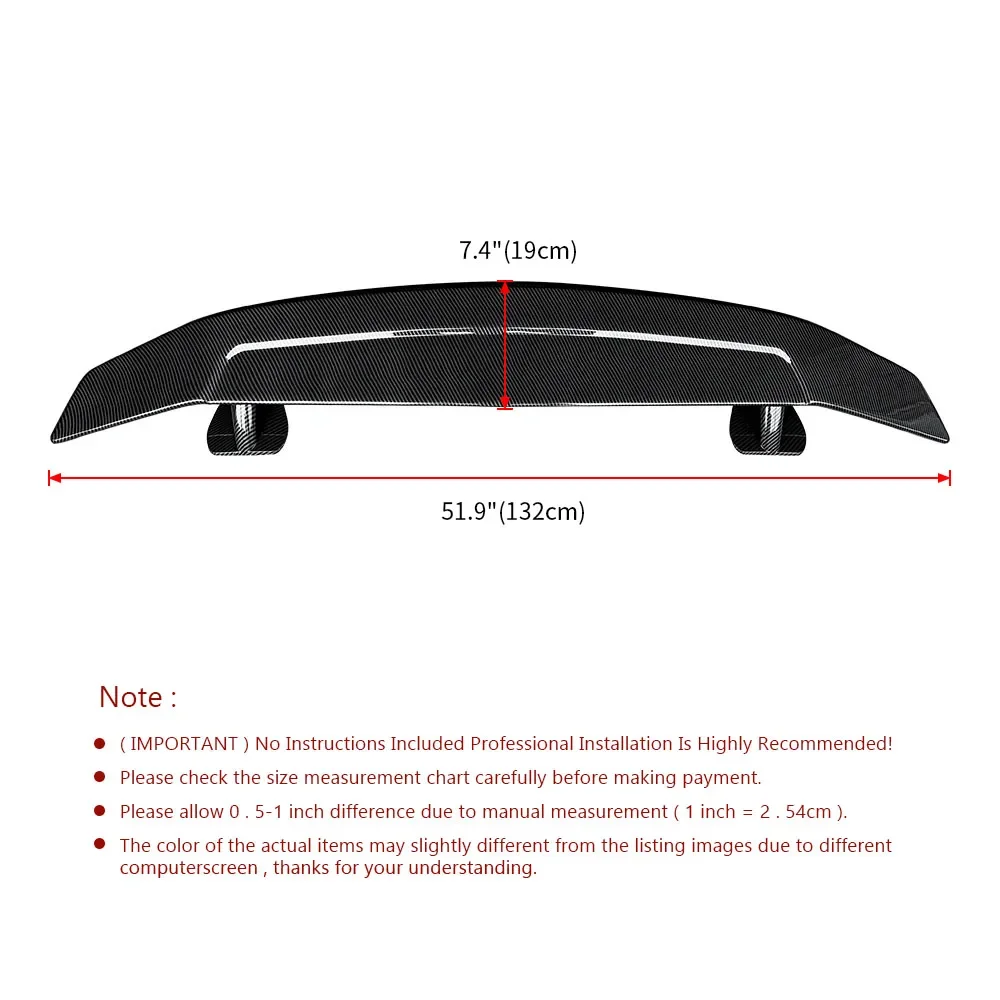 Berlina posteriore Hatchback Spoiler 3D Auto tronco ala Tuning Auto da corsa Spoiler universale per BMW Honda Cruze Toyota accessori per Auto