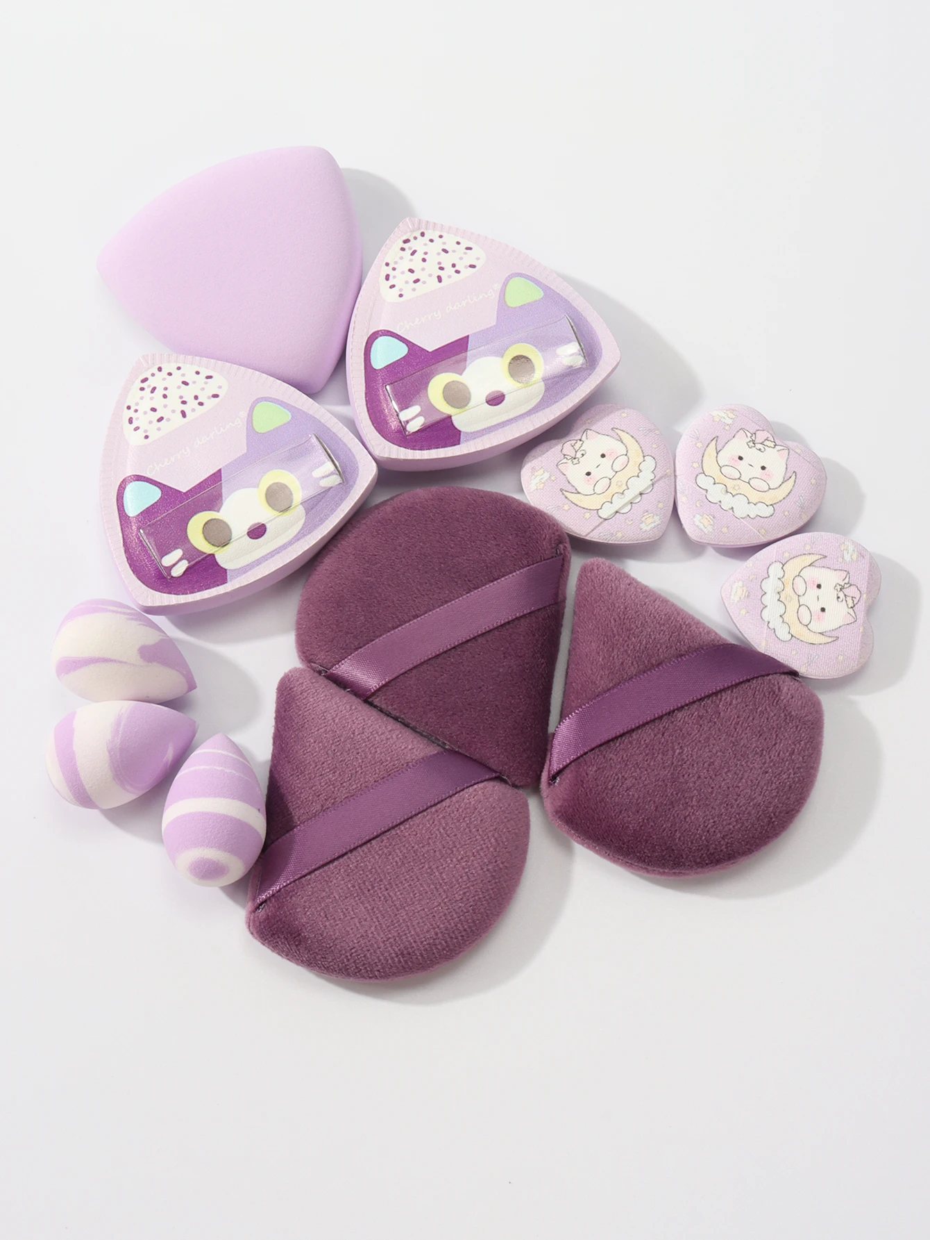 Ensemble de 12 boules de riz pour chat, expande lors de l'eau, double usage pour humide et sec, éponge de maquillage adaptée à tous les Types de peau