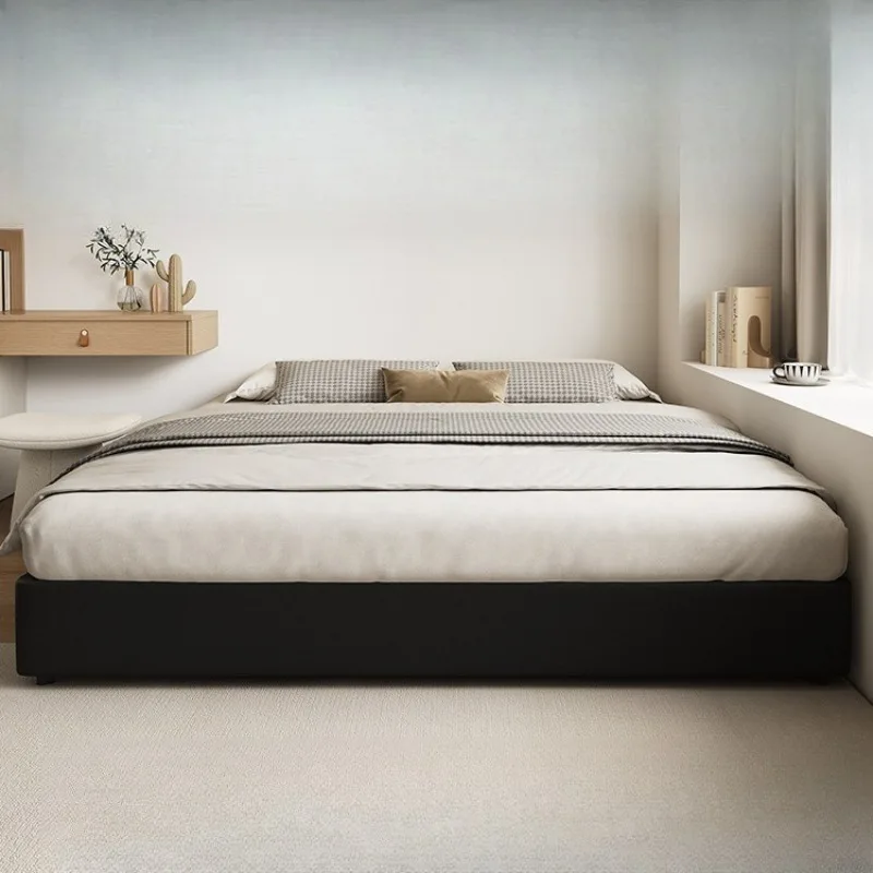 

Black bedside bed tatami storage storage with drawers small apartment space saving side opening skeleton frame