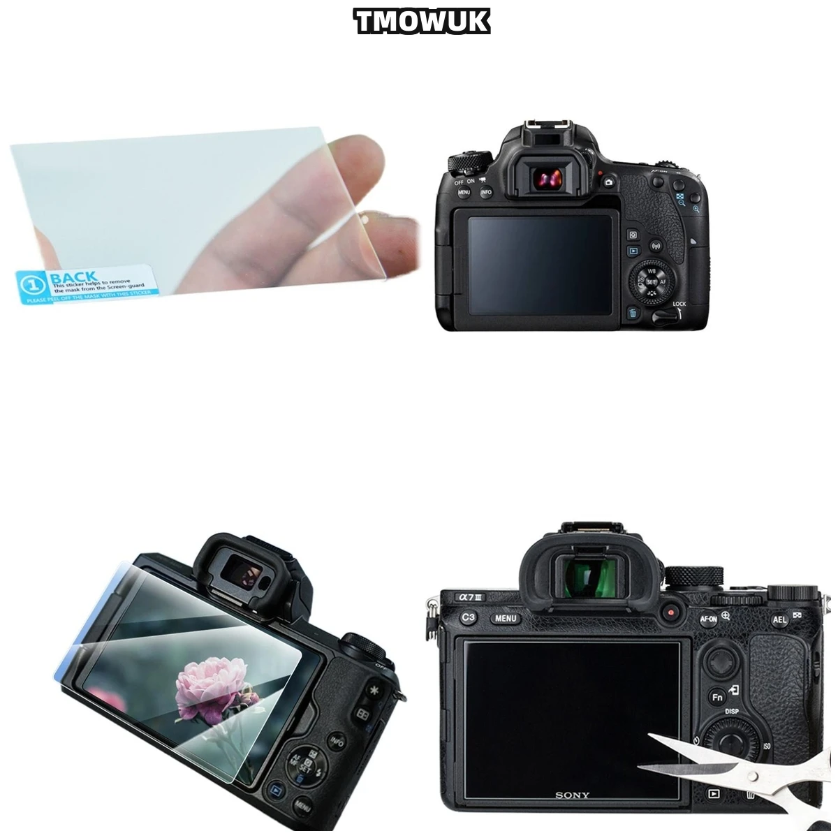 

For Canon 70D 80D 90D 7DIII 6DII 700D 750D 60D 77D 800D, Shatterproof, Easy Application Film.