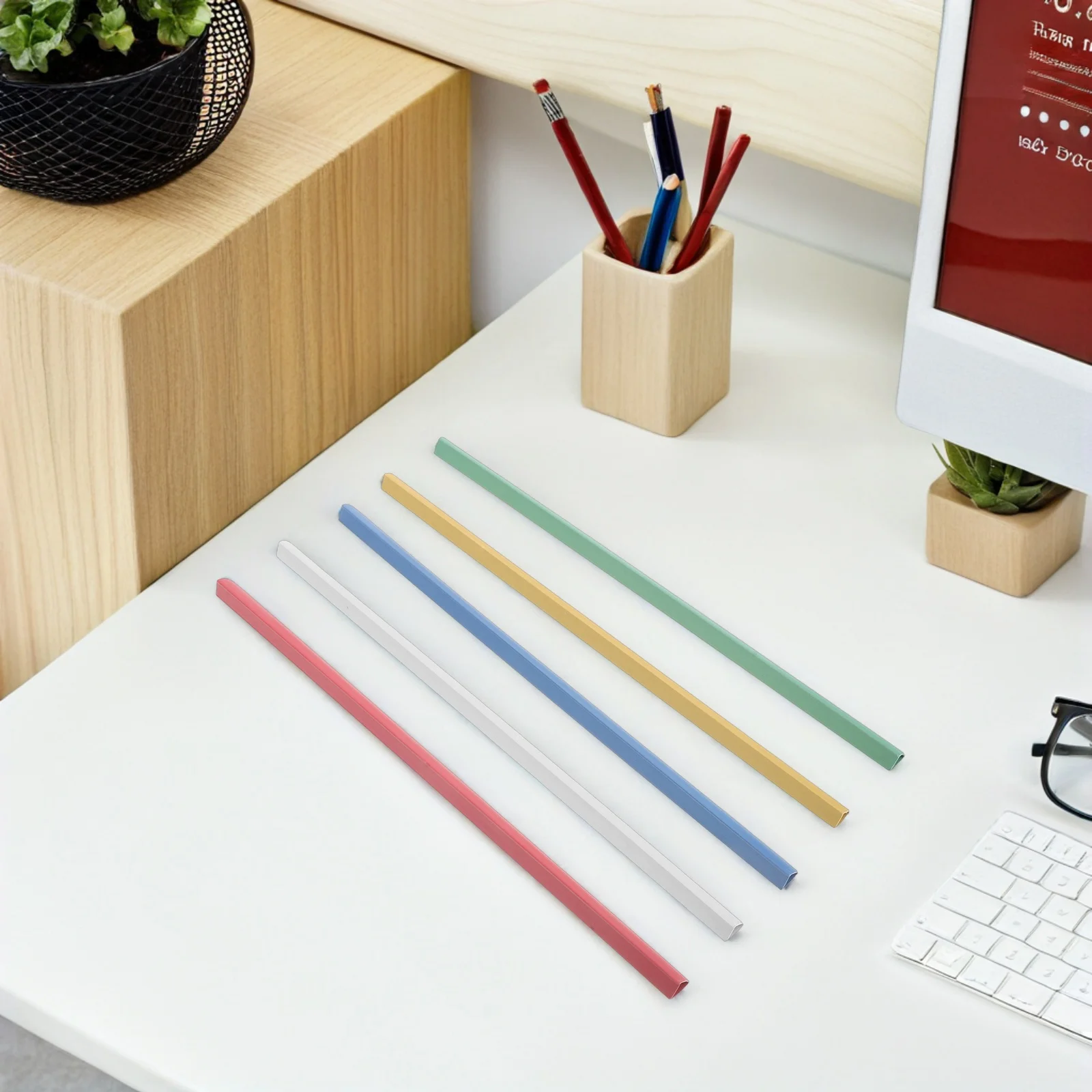 

25Pcs A4 Document Sliding Bars Professional Binder Clips for Reports Presentations Office School Easy Reassemble Adjustable