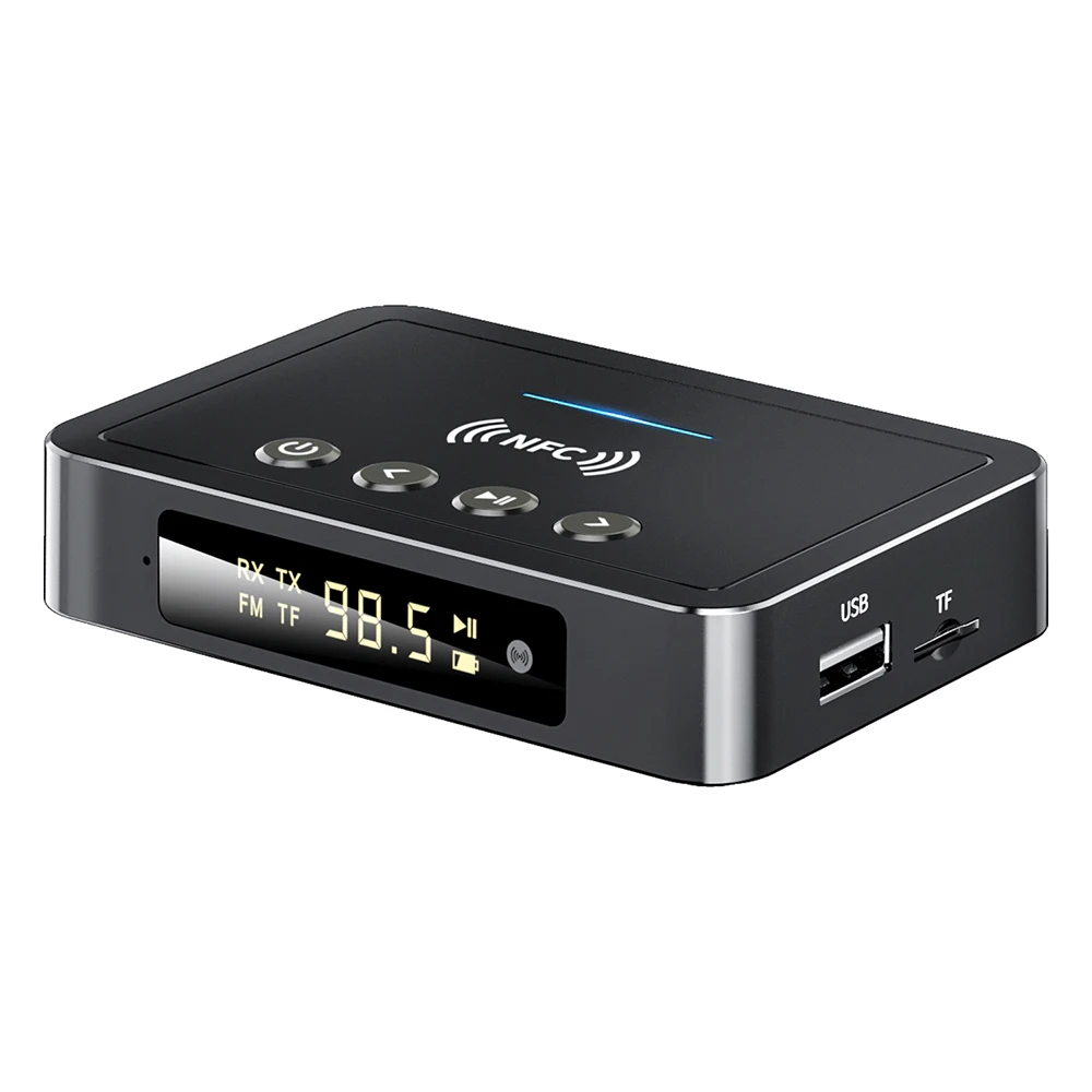 3.5MM Aux RCA SPDIF Bluetooth-compatible 5.0 Audio Adapter NFC Wireless FM Receiver Transmitter For TF U Disk Remote Control