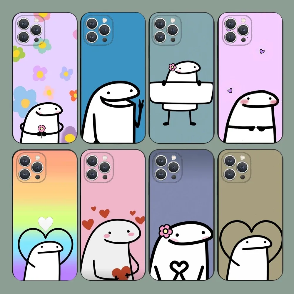 

Celular Flork Phone Case For iPhone 15,14,13,12,11,Plus,Pro Max,XS,X,XR,SE,Mini,8,7 Soft Silicone Black Cover