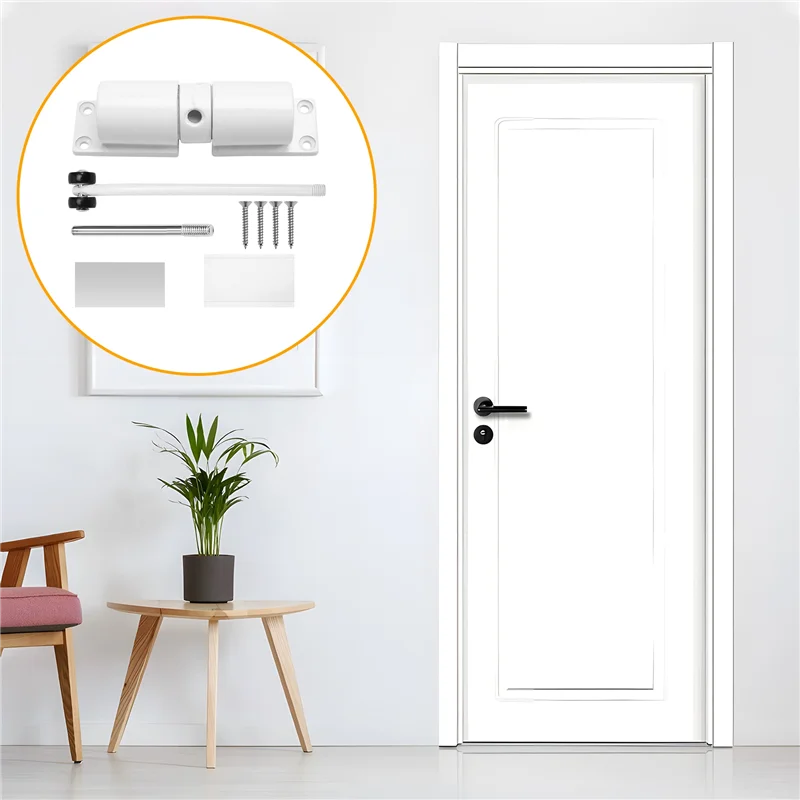 

Automatic Door Closer Metal Adjustable Heavy Duty Safety Spring Silenciar Convert Hinged Door Interior Exterior