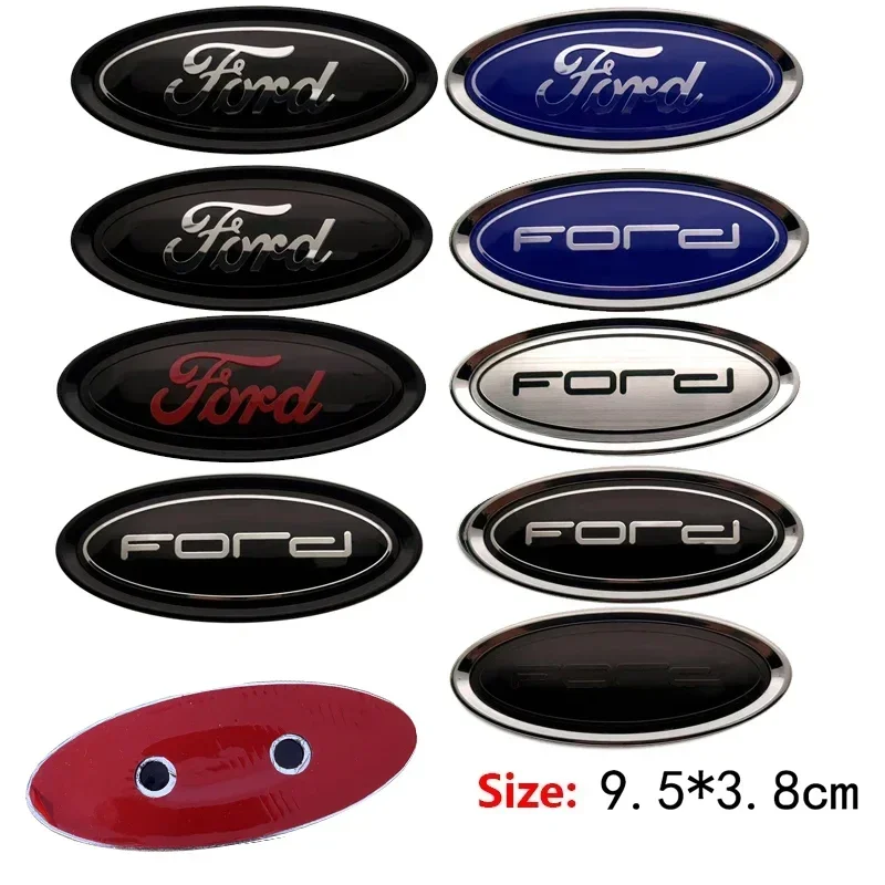 Ford Emblem 9.5cm ABS Car Front Hood Rear Trunk Logo Auto Badge for Escape Kuga Fiesta Ranger Mondeo Fusion Edge Focus Hub Caps