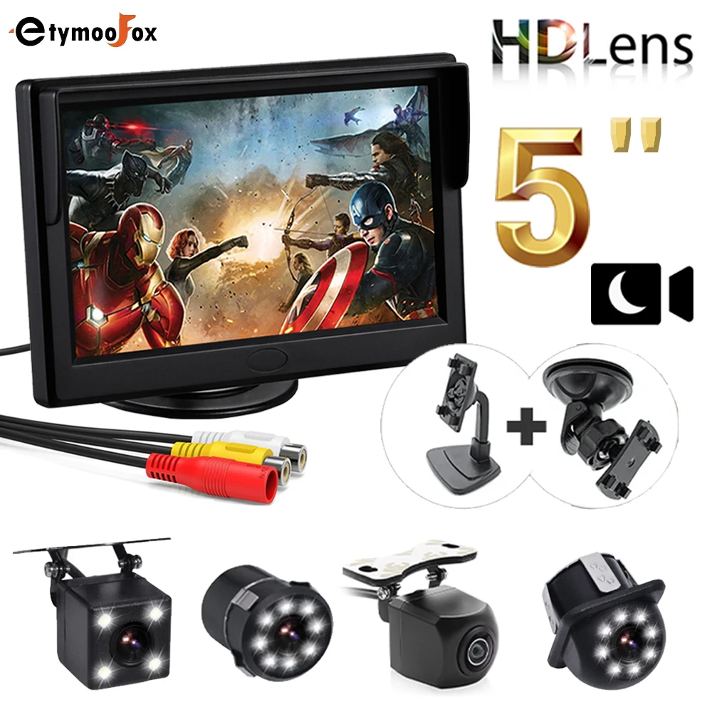 

5 inch AHD IPS Monitor 1920*1080P High Definition 170 Degree Starlight Night Vision Vehicle Camera Reverse For Car