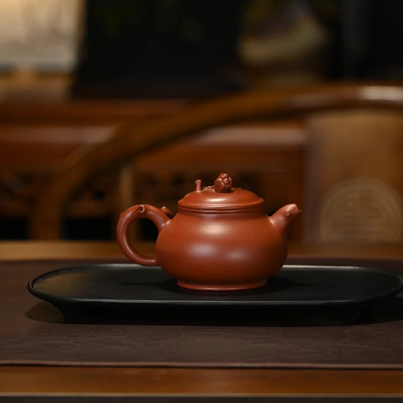 High-End Handmade Purple Clay Pot Made Raw Ore From Yixing Featuring Da Hong Pao And Yulan Designs 380ML Large Capacity Kung