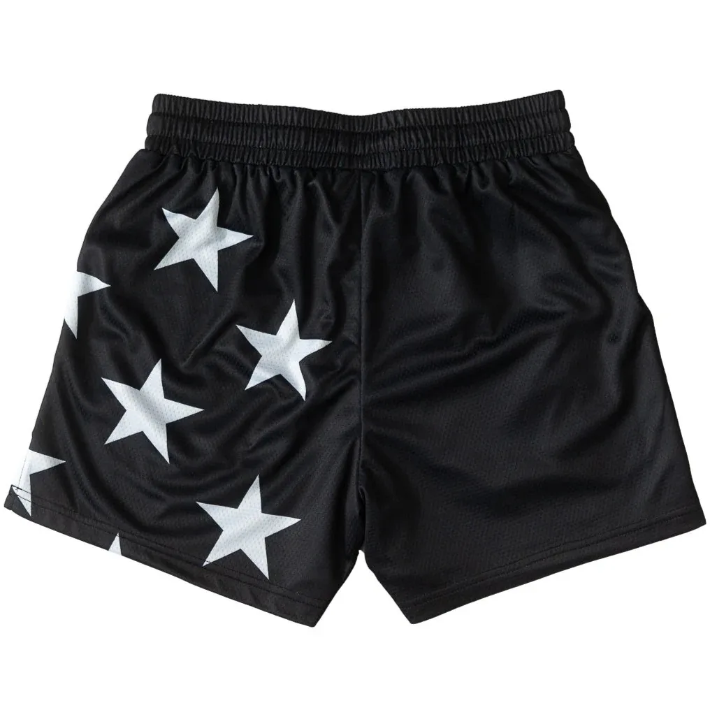 American Retro Sportswear Style with Staggered Five-pointed Star Patterns Men's Sports Casual Shorts for Summer Training Fitness