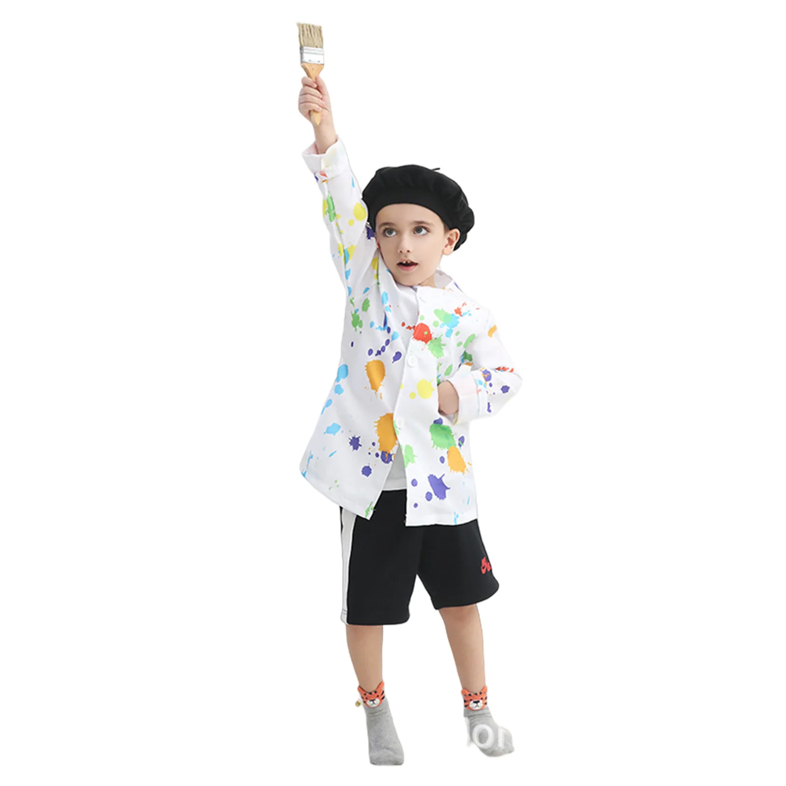 Costume de petit peintre blanc imbibé de chapeau pour enfants, cosplay professionnel pour garçons et filles, tenue de fête d'Halloween et de carnaval