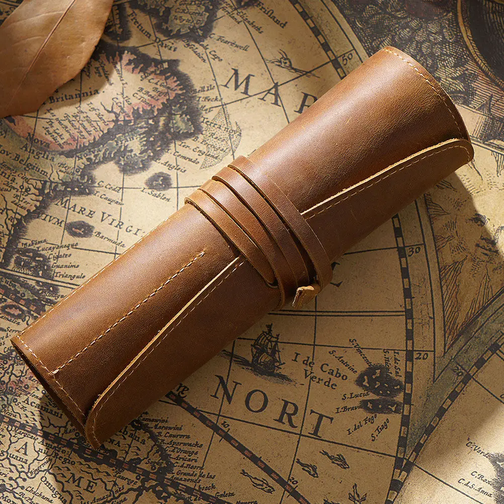 Retro Style Hand Stitched Grade Pen Pouch for Fountain Pens Ballpoint Rollerball Elegant Functional Daily Use