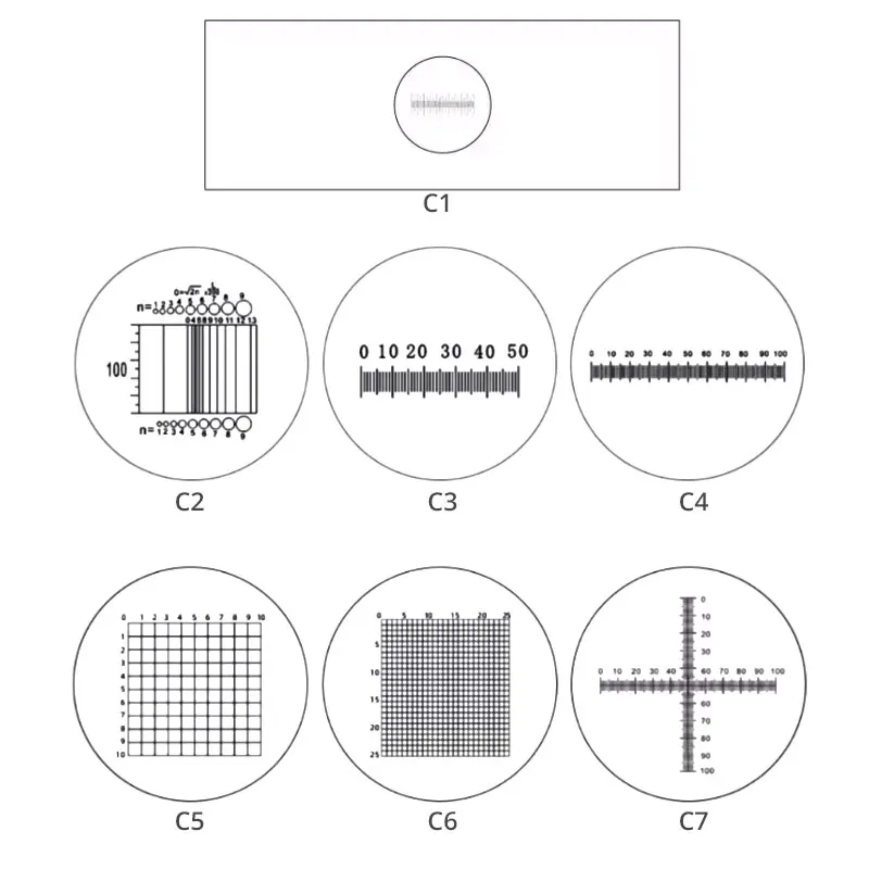 1pc Optical Glass Microscope Eyepiece Reticle Cross Line Ocular Graticula Micrometer Grid Calibration Slide for Measurement