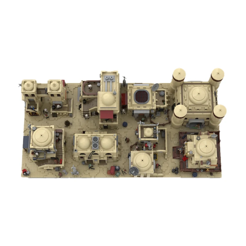 우주 영화 사막 도시 건축 (파트 1 및 2) 빌딩 블록, DIY 모델 하우스 MOC-142169 컬렉션, 전문가 브릭 장난감 선물