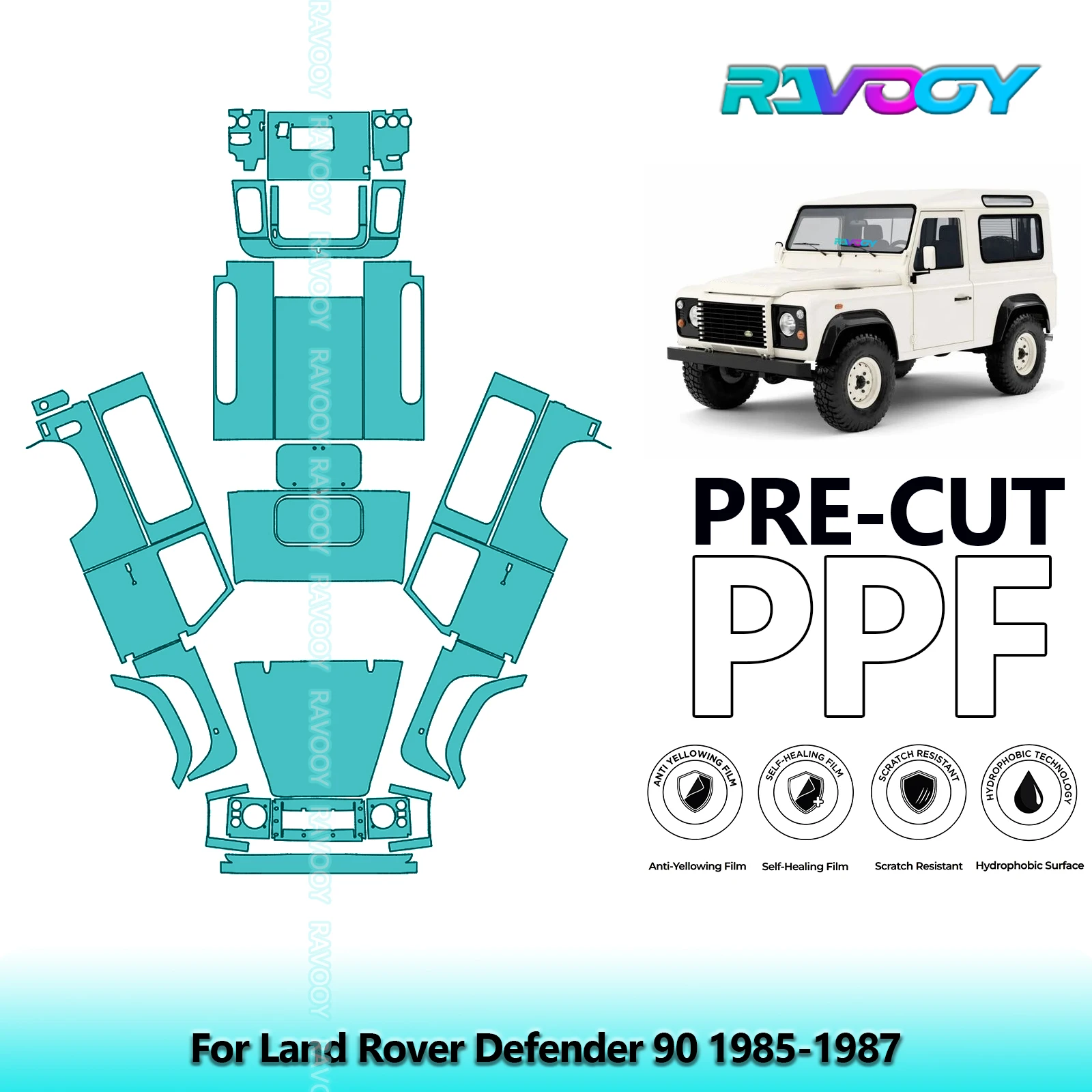 

8.5Mil Full Vehicle Precut PPF Paint Protection Film For Land Rover Defender 90 1985-1987