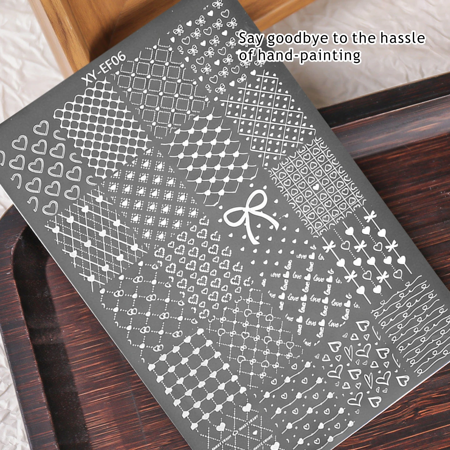 Fully Covered with Butterfly Lace, Heart and Other Patterns, Embossed Nail Steel Plate, Easy-to-Use Stamp Nail Printing Accessor