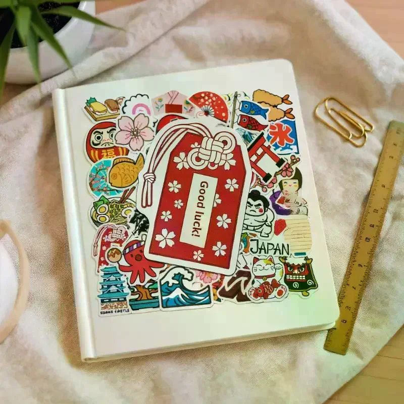 50pcs/set Japanese Style Traditional Culture Stickers Aesthetic For Kids Toy Laptop Water Bottle Luggage Waterproof Vinyl Decal