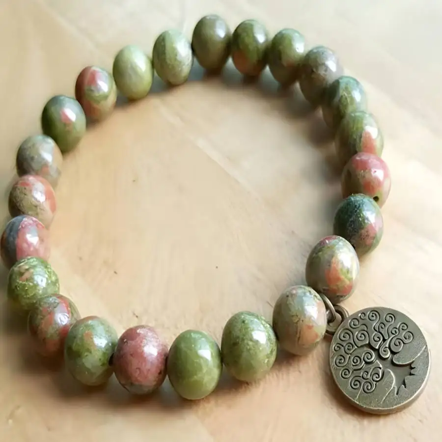 

8mm Natural Emerald Mala Bracelet Japa Women Hand Sacred Spiritual Natural stone Meditation zazen Bohemian Chakra Prayer Bodhi