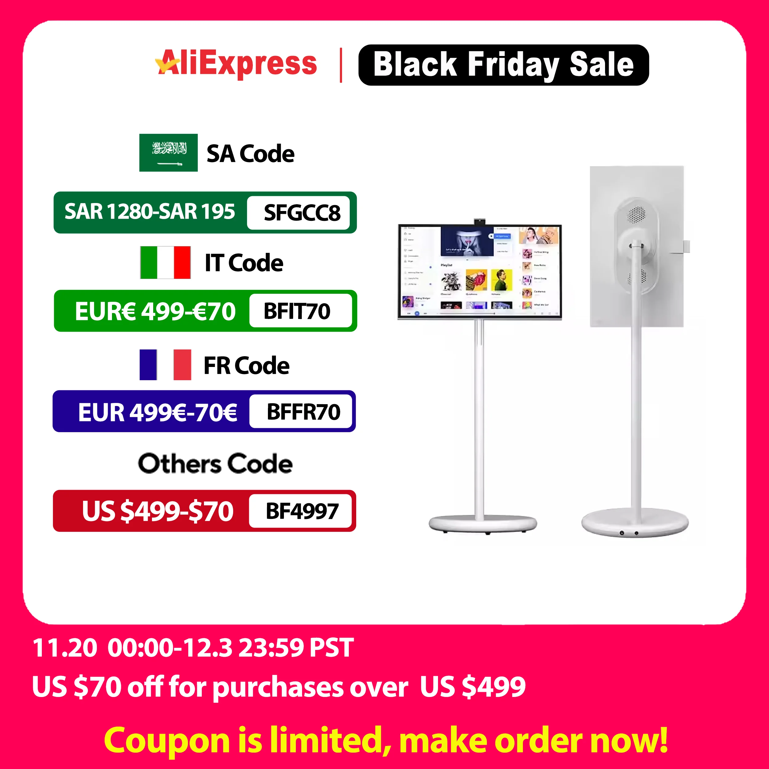 

Умный планшет JEESTON, 27 дюймов, портативный Smart TV, Android13, IPS, сенсорный экран, регулируемая высота, аккумулятор 100 Втч, рабочий час, 6-8 часов