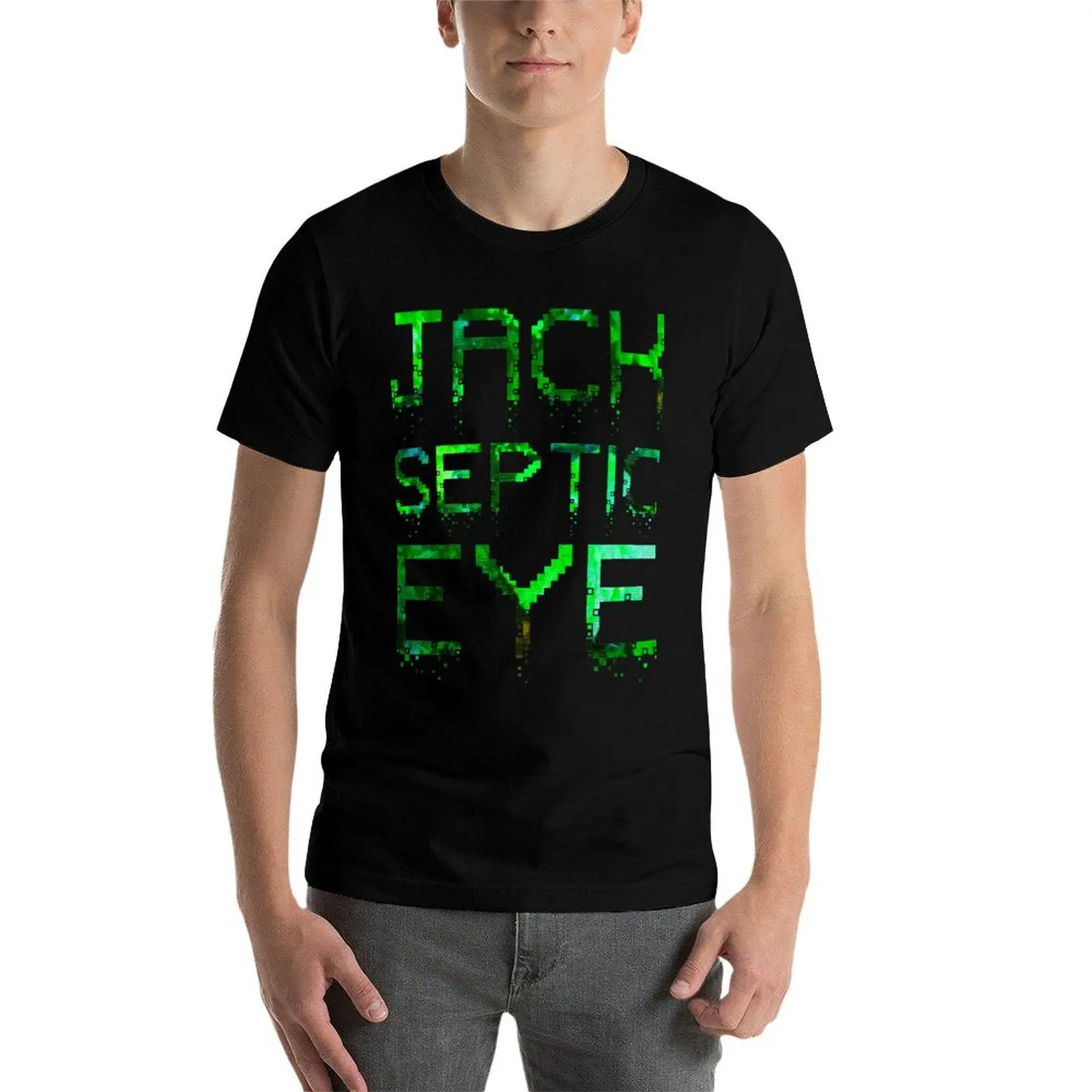 تي قميص JackSepticEye Pixels قمصان فكاهة للرجال قمصان مضحكة |   تي شيرت رجالي داكن تي شيرت رجالي فاخر مجعد تي شيرت ز