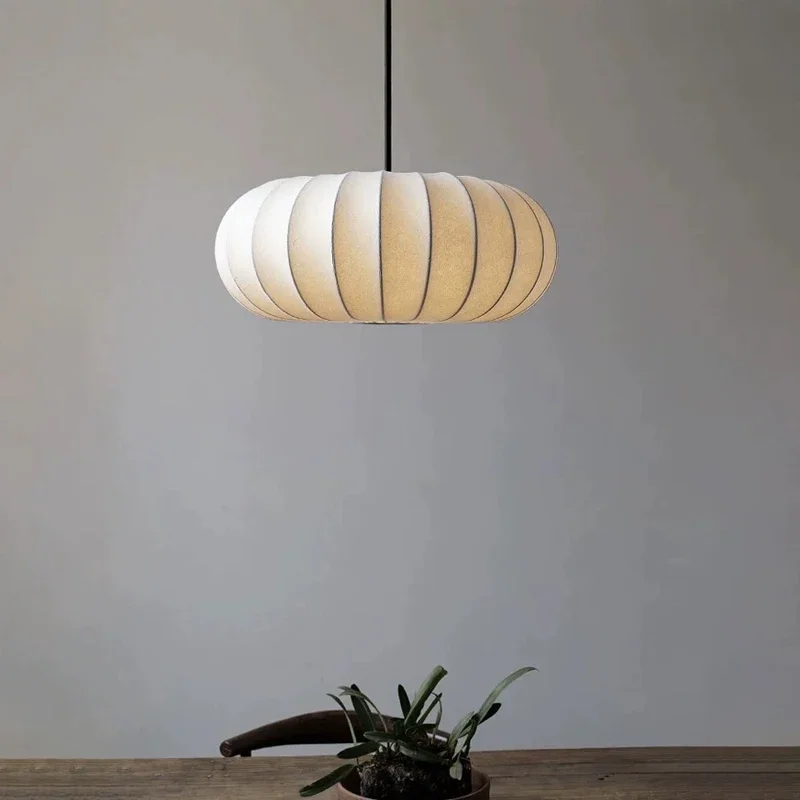 

Modern Wabi Sabi Silk Pendant Chandelier Restaurant Bar Bedroom Bedside Led Pendant Lights Dining Room Loft Hanging Lamp Fixture