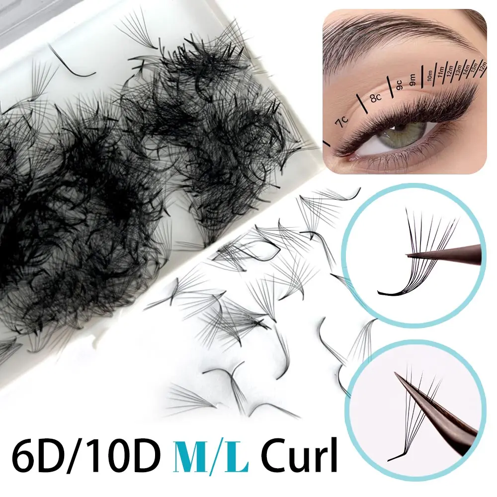 500本入り 6D 6mm 10D M L スペシャルカール ポインティベース ルーズプレメイドボリュームファン フォックスアイズ効果 メイクアップまつげ プロメイドファン ラッシュ