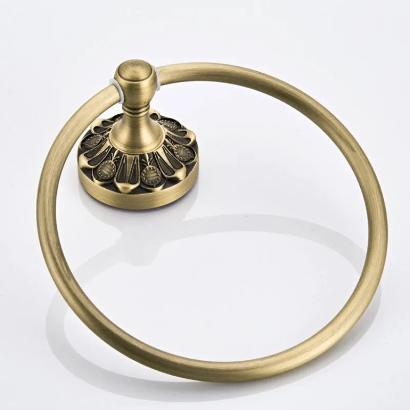 Sanitary Ware Antique Towel Rings Craftsmanship European Bronze Brass Wall Mounted Bathroom Accessories Wholesale