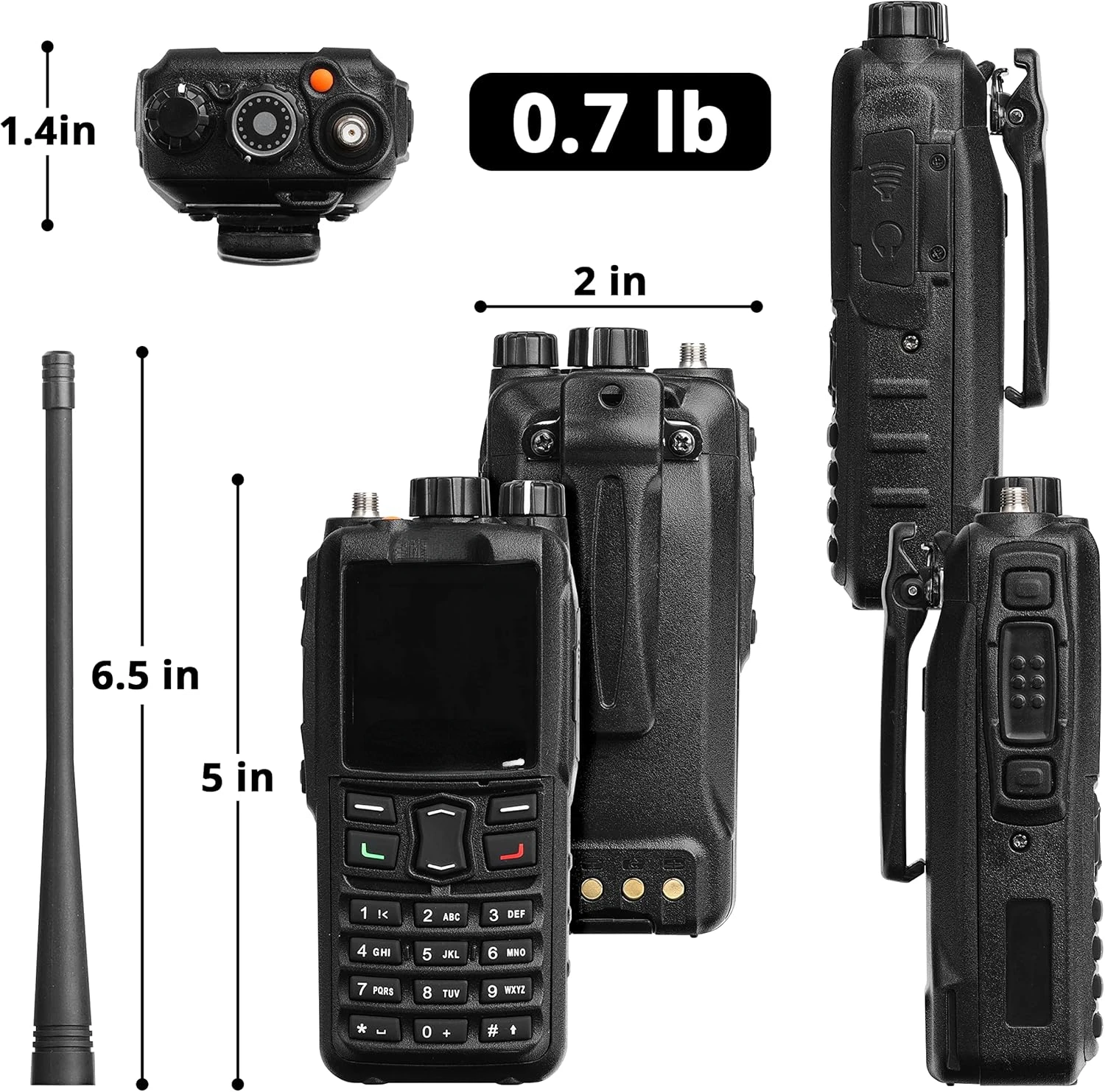 DMR & Analog 7W Handheld Radio, VHF UHF Dual Band Ham Two Way Radio, with GPS/APRS