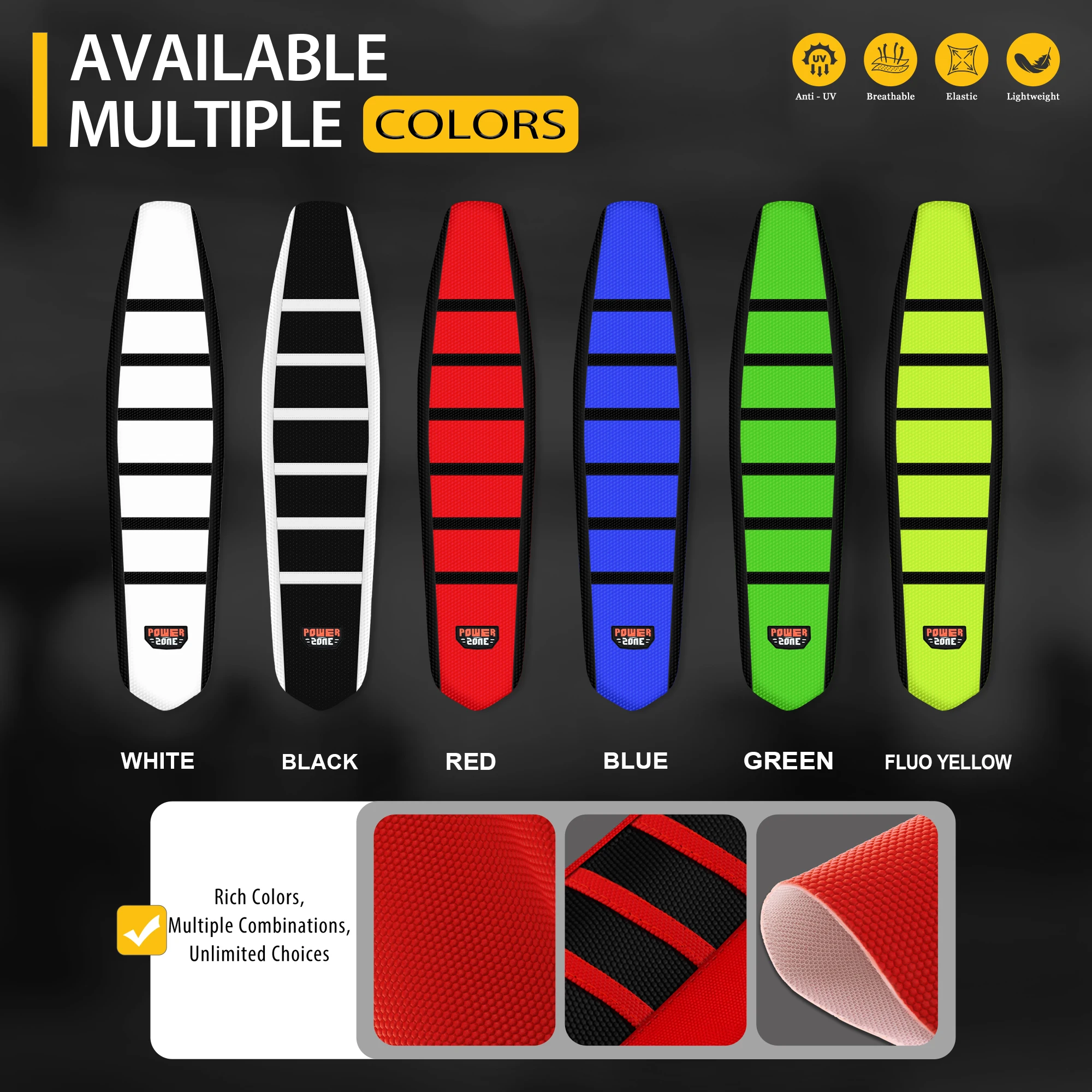 SPACE Ribbed Motorcycle Dirt Bike Seat Cover For Honda KTM Yamaha Suzuki Kawasaki Waterproof Non-slip Accessories