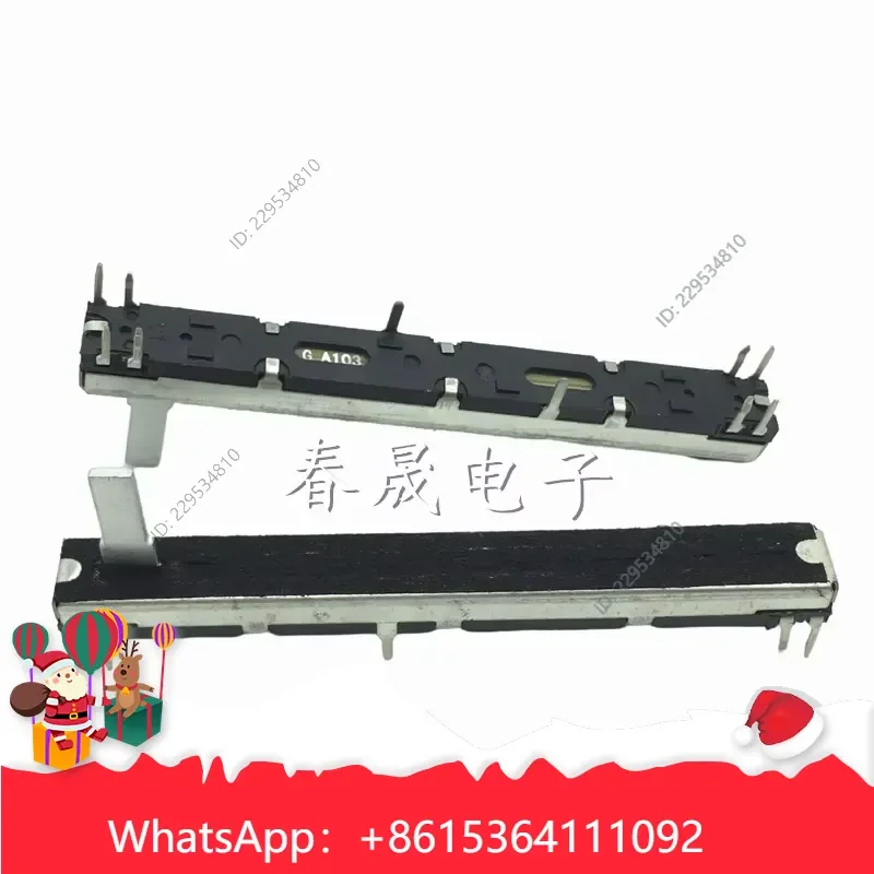 Widely Applied， for A103 10K Dual Straight Sliding Potentiometer Fader Total Length 75mm Stroke 60mm 8 Pins Cost effective，1p
