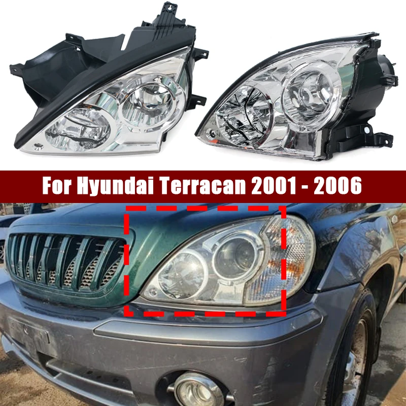 Inside Headlight For Hyundai Terracan 2001 2002 2003 2004 2005 2006 Replacemnt Headlamp driving lamp DRL Automobile Accessories