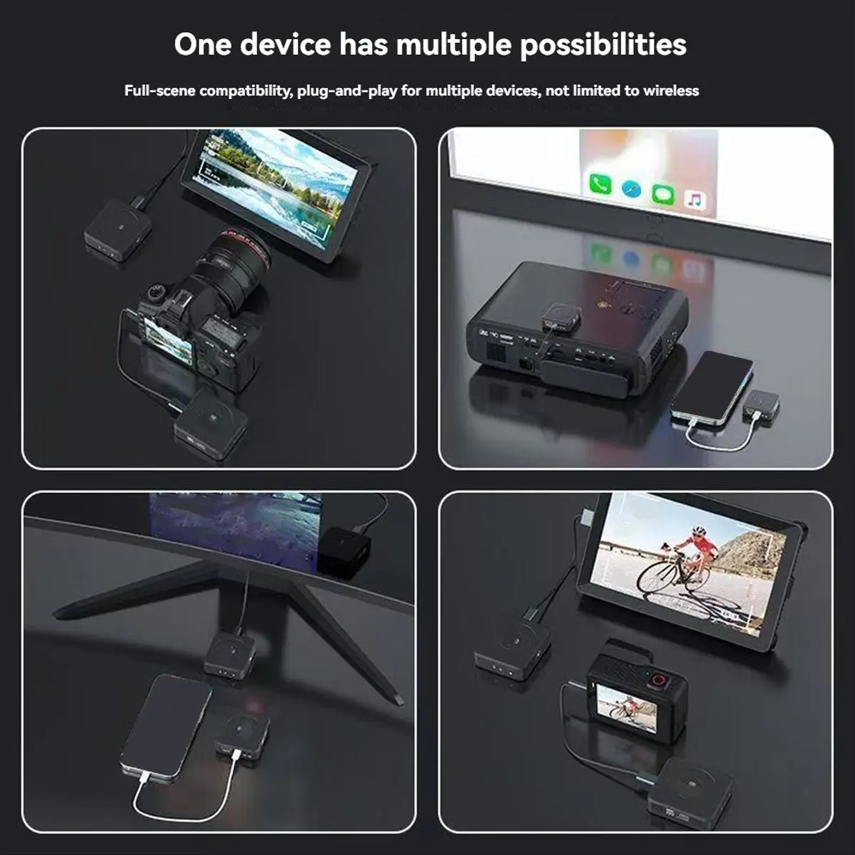 For NANO Wireless -Compatible Video Transmission System HD Image Transmitter Receiver Built-in 2000mAh Battery