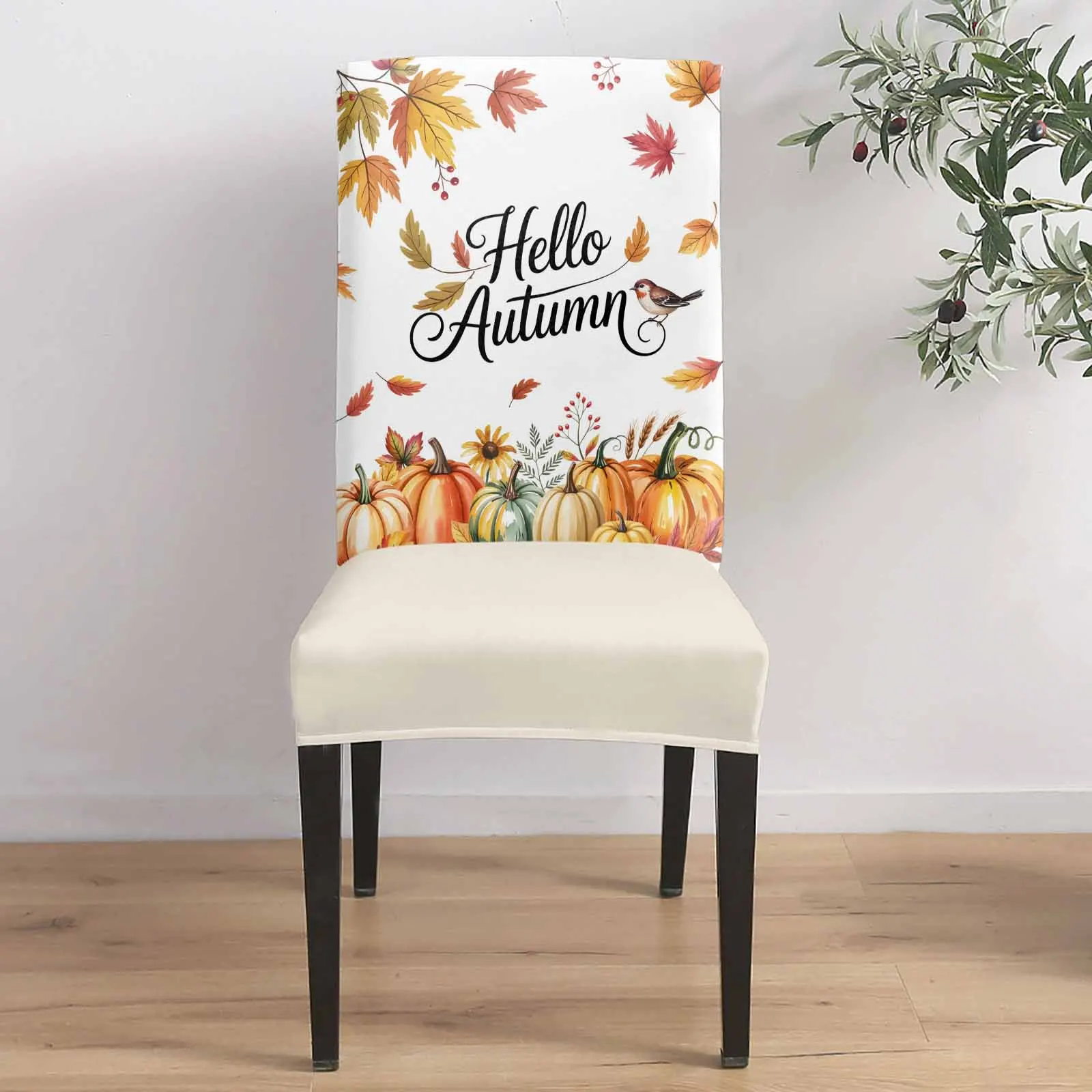 

Привет, осень, тыква, День Благодарения, 4/6/8 шт., эластичный чехол на стул из спандекса для свадьбы, отеля, банкета, столовой