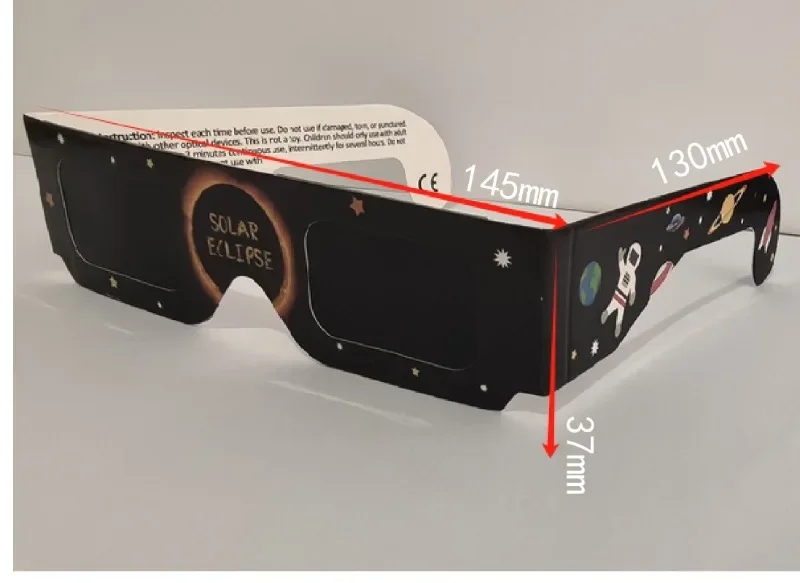 5PCS Premium Eclipse Eyeglasses AAS Approved Solar Glasses CE and ISO Certified HD Filter Film Crisp Image Goggles Paper Eyewear