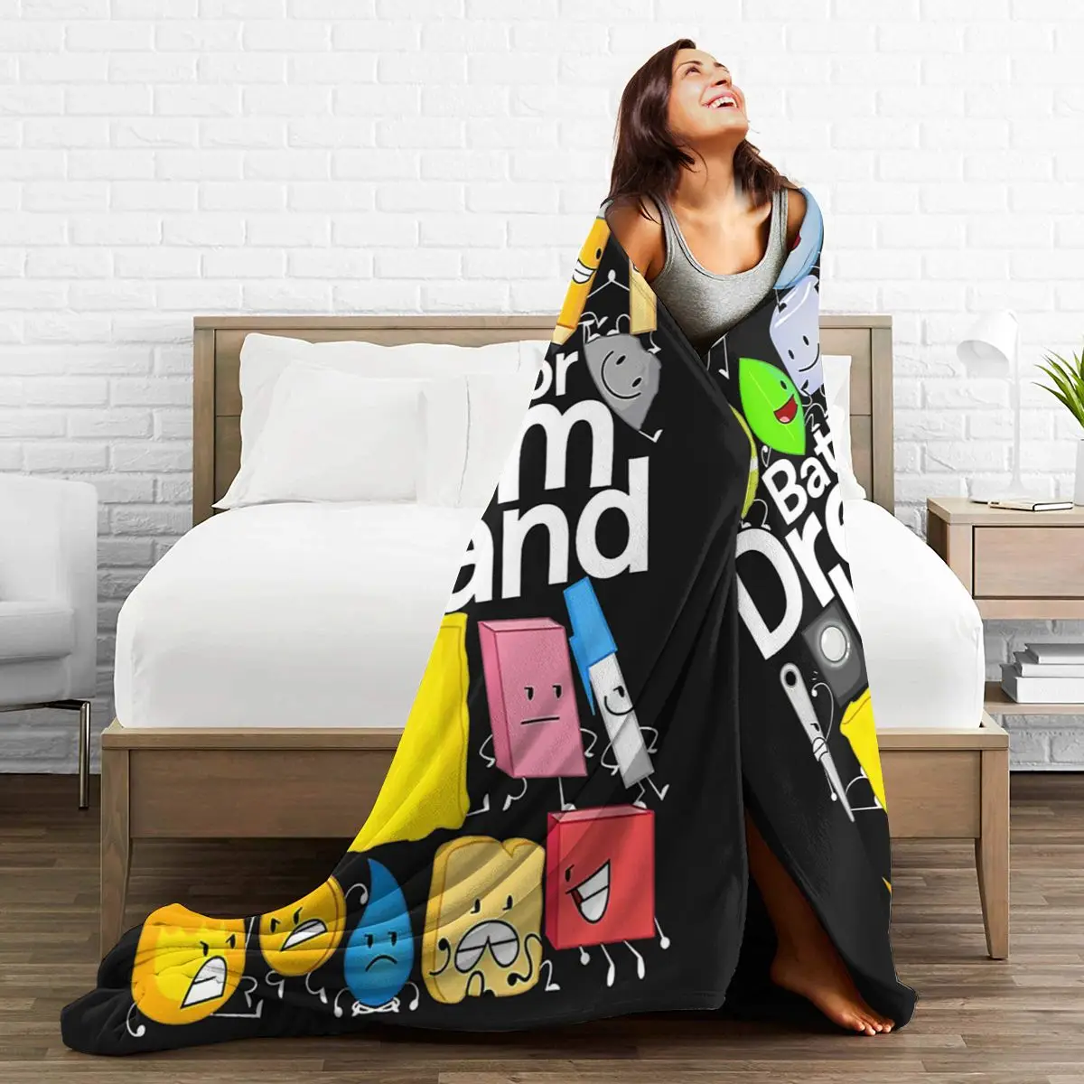 BFDI Poster Blanket Soft Warm Flannel Throw Blanket Cover for Bed Living room Picnic Travel Home Couch