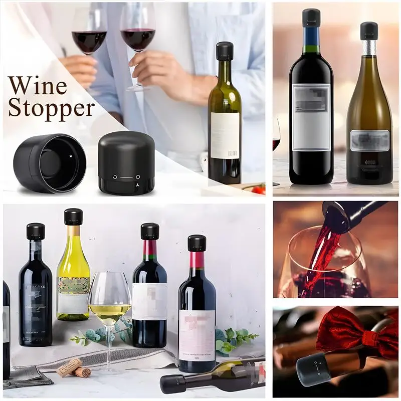 New 4/2/1PC Wine Stopper Reusable Bar Accessories Silicone Sealing Champagne Cork Keep Wine Freshness Bottle Cap Barware Home