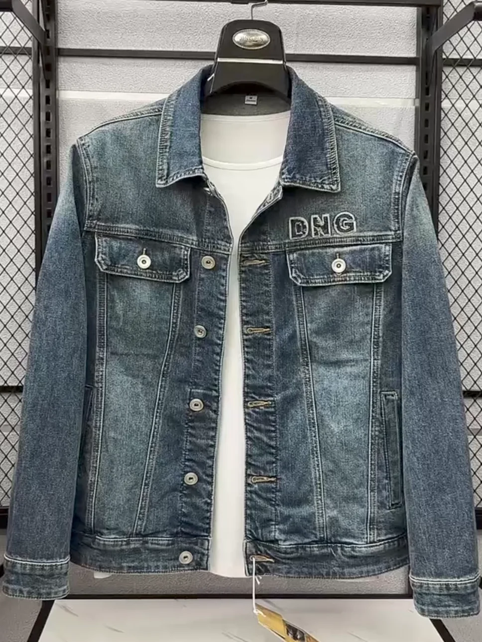 

Мужская джинсовая куртка весна-лето: новая модная, удобная, высококачественная, с воротником, приталенная, антибактериальная, молодежный тренд