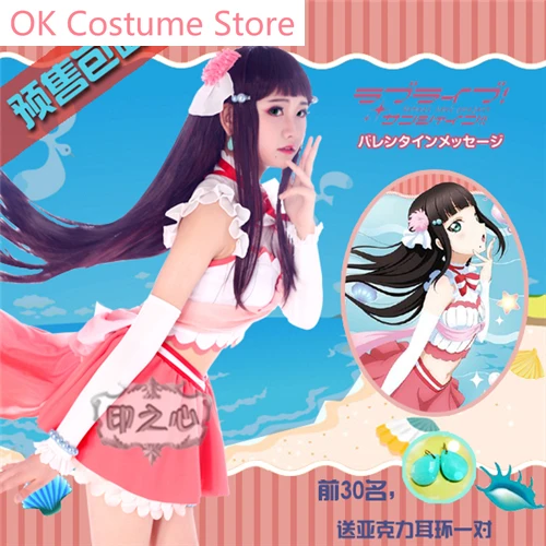 Anime! Aqours Love Live Sunshine Kurosawa Dia Love Aquarium Lolita Dress Lovely Uniform Cosplay Costume For Women