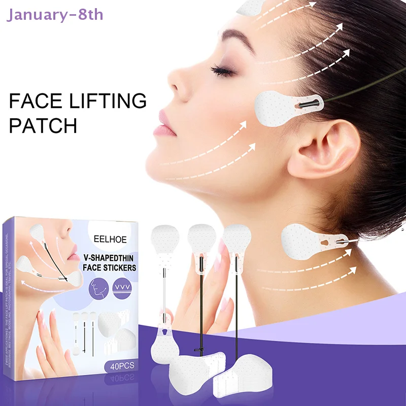 40Pcs Invisible Face Lifting Tape V-Line Patch Bands Thin Face Stickers