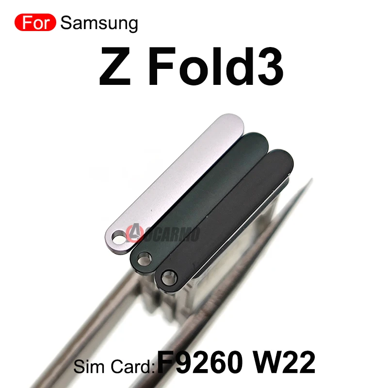 1Pcs Sim Tray Black/Green/Silver SIM Card Holder Slot Repair Replacement Parts For Samsung Galaxy Z Fold 3 F9260 W22