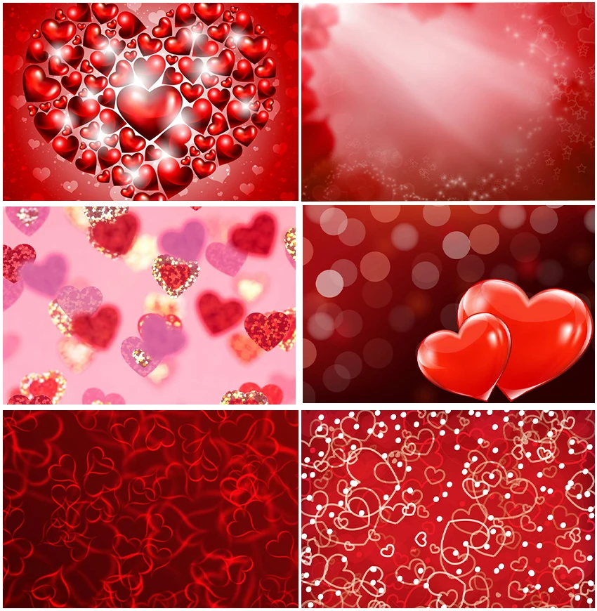 

Photography For Valentine's Day Wedding Party Red Love Heart Decor Bokeh Backdrops Adult Portrait Backgrounds Romantic Banner