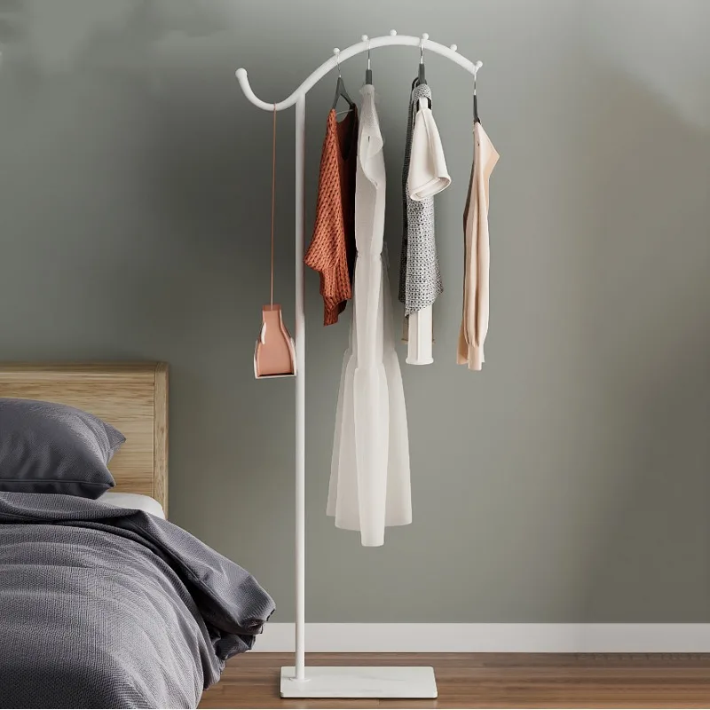 

Coat rack floor-to-ceiling bedroom living room hanger household cream wind vertical single rod hanging bag rack storage