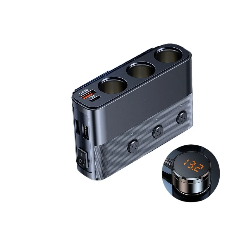 One-to-three conversion plug, car charger, PD high-power flash charging, multi-functional