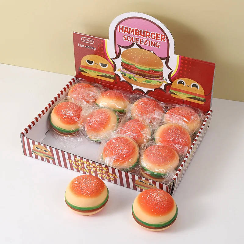 

Декомпрессионный гамбургер, вентиляционный мяч, имитация еды, игра, щепотка, музыка, студенческий инструмент для снятия стресса, детская игрушка, мультфильм