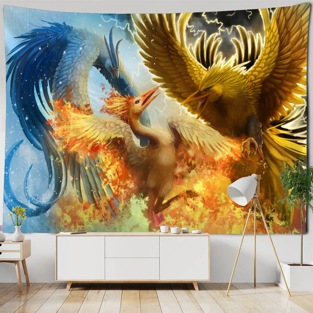 

Flame Phoenix Tapestry Home Art Decorative Carpet Hanging on the Wall, Dreamy Animals, Hippie Bedroom and Living Room Decoration