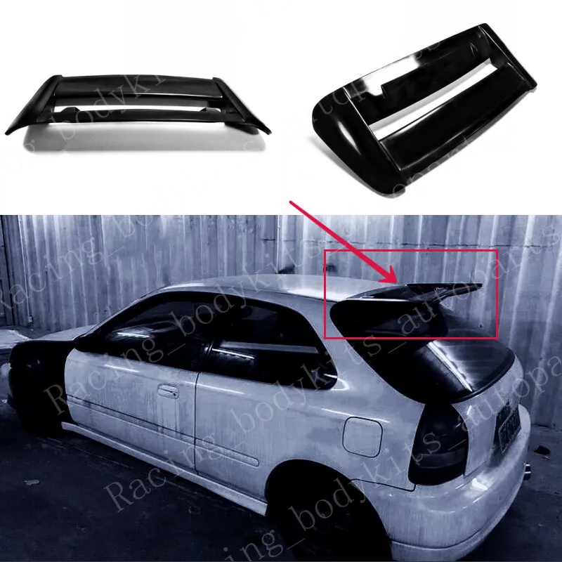 

For Honda Civic EK Civic 3Door Hatchback Rear Roof Spoiler Wing FRP Unpainted