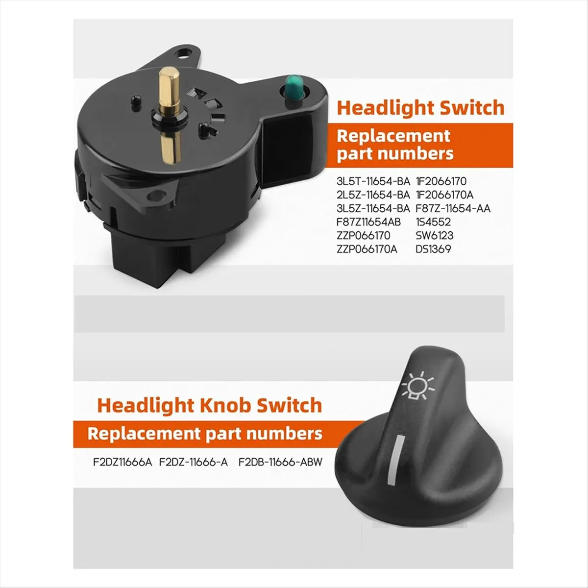 #41X Headlight Control Switch,3L5T-11654-BA,(ABS)