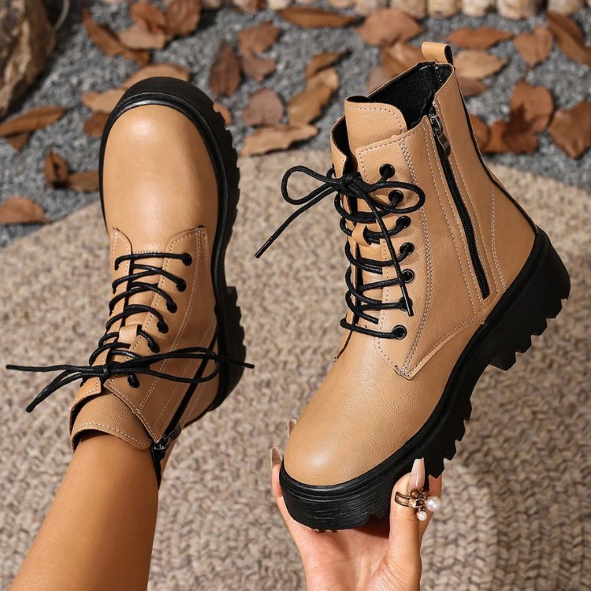 

Winter Women Ankle Boots 2025 New Large Size Comfortable Thick Bottom Shoes Women Outdoor Luxury Waterproof Platform Boots Women