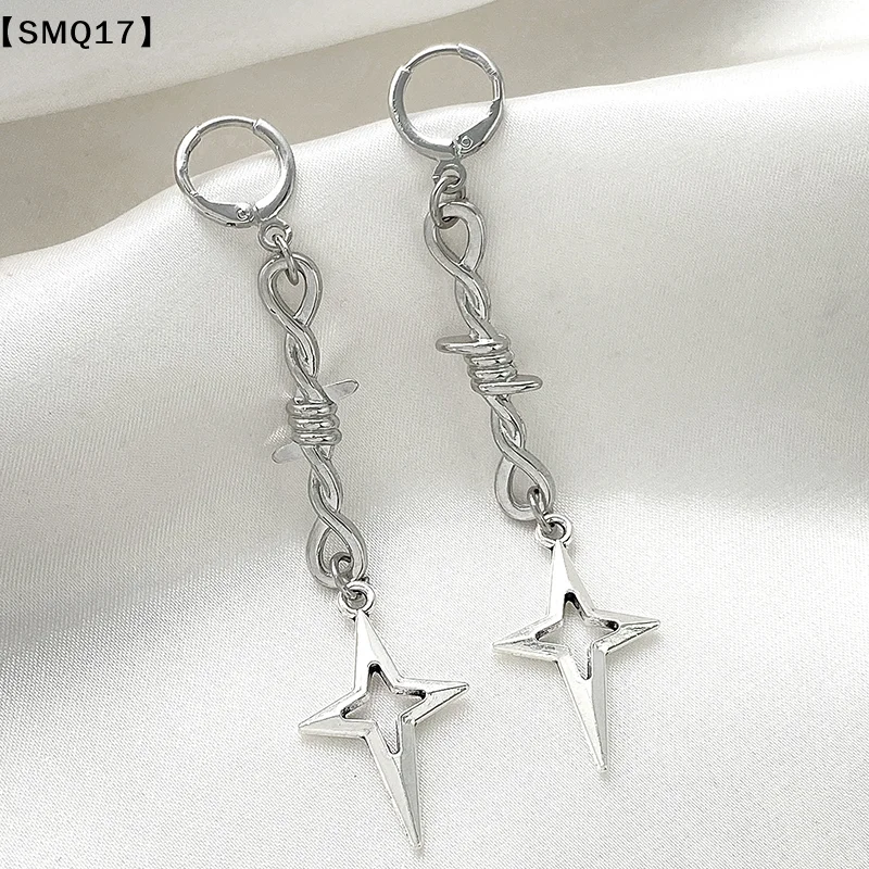 Gothic Punk Thorns Earrings For Women Hip Hop Simple Barbed Star Hollow Earrings Y2k Jewelry Gift【SMQ】
