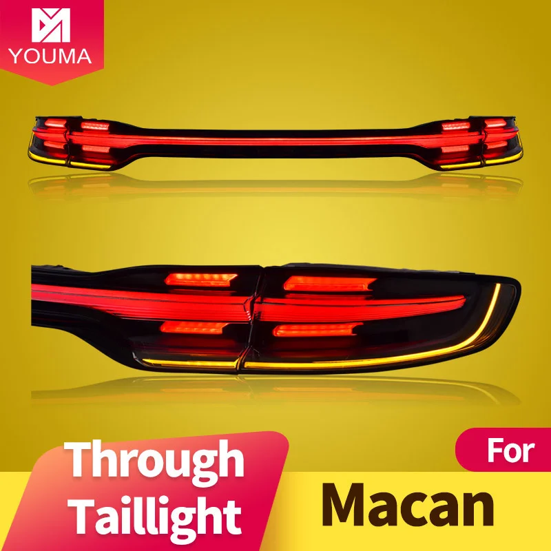 Through Taillights Assembly for Porsche an Driving Brake Light LED Sequential Turn Signal