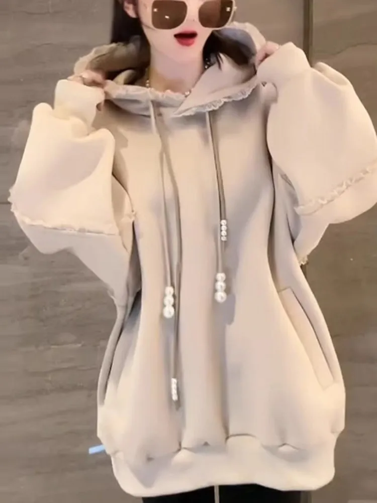 Felpa Oversize alla Moda per Donna, Vestibilità Ampia, Stile Europeo, Novità Autunno Inverno, Taglie Forti